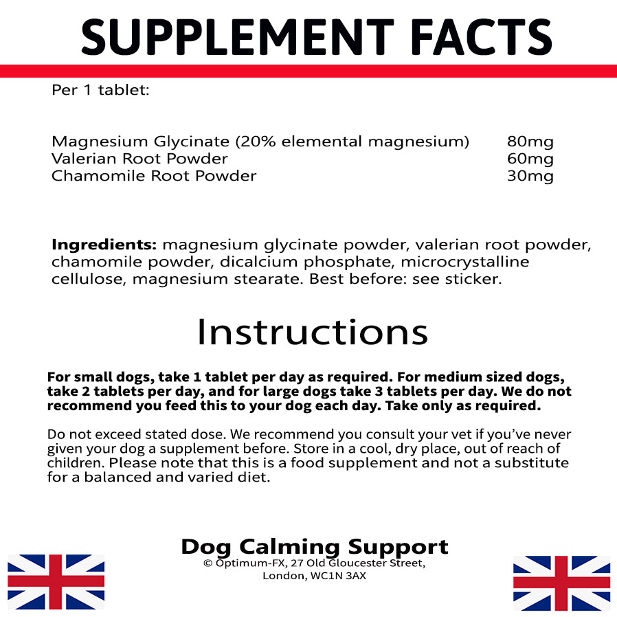 ChillWoof Dog Calming Tablets – Magnesium, Valerian & Chamomile