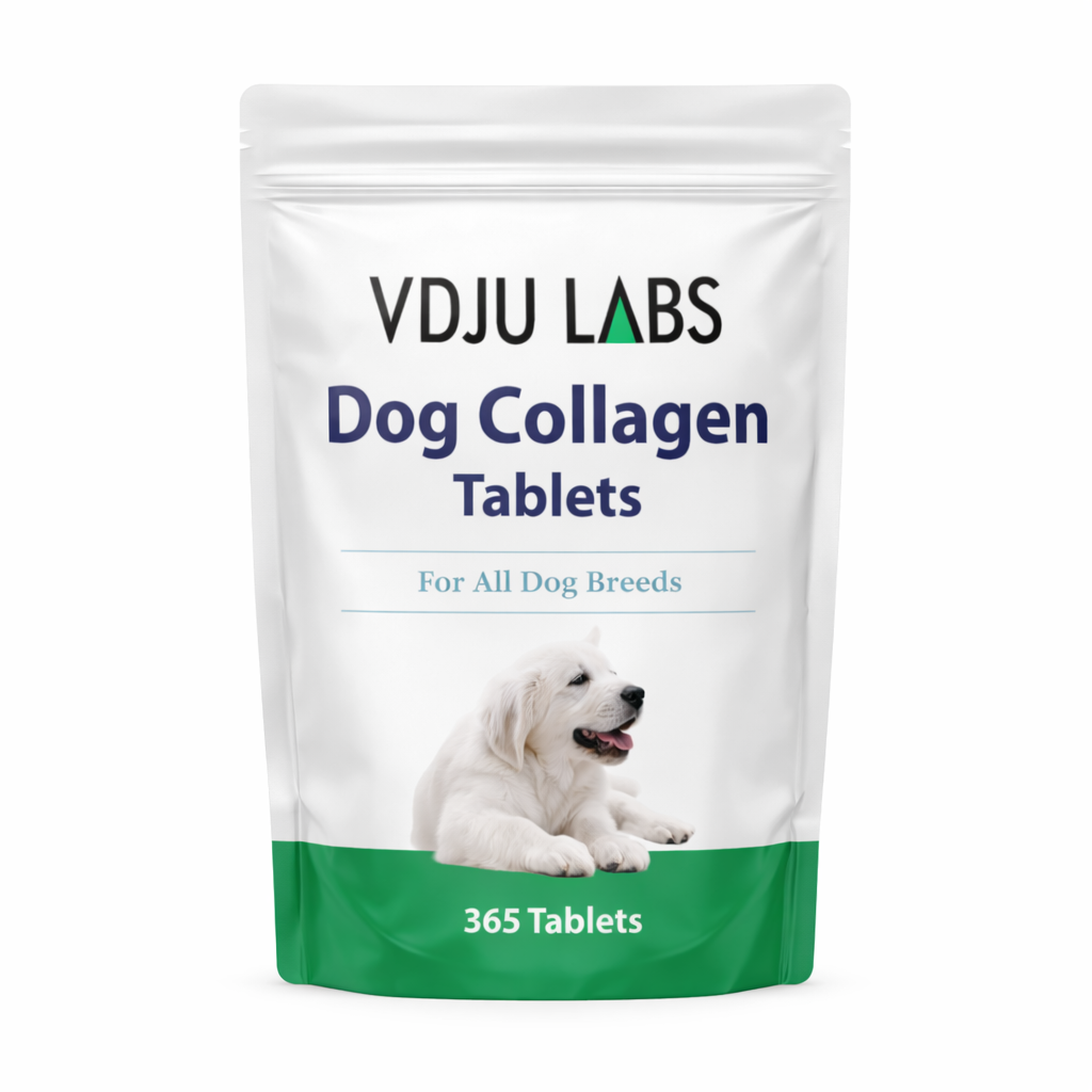 Dog Collagen Tablets with Vitamin C & Hyaluronic Acid – For All Dog Breeds