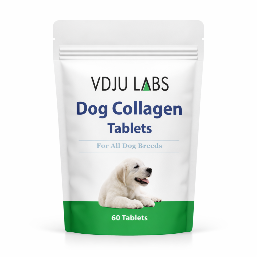 Dog Collagen Tablets with Vitamin C & Hyaluronic Acid – For All Dog Breeds