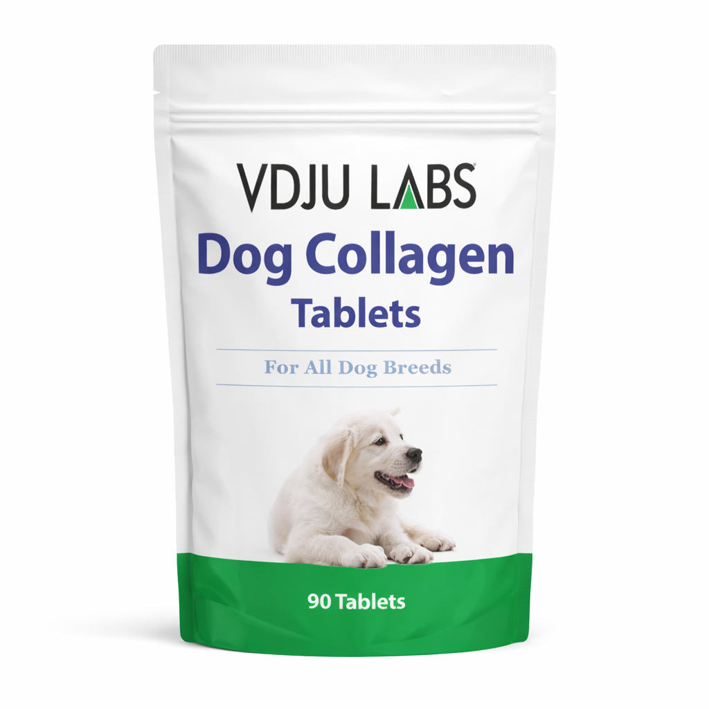 Dog Collagen Tablets with Vitamin C & Hyaluronic Acid – For All Dog Breeds